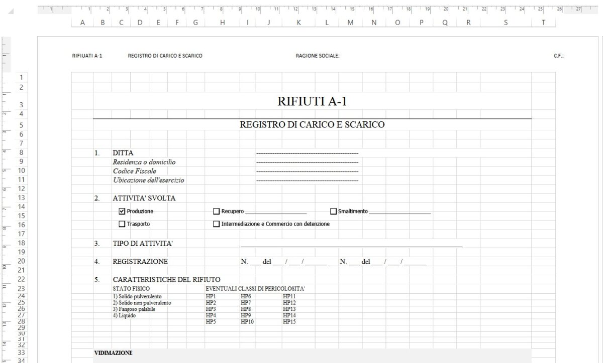 Come creare un registro di carico e scarico rifiuti con Excel