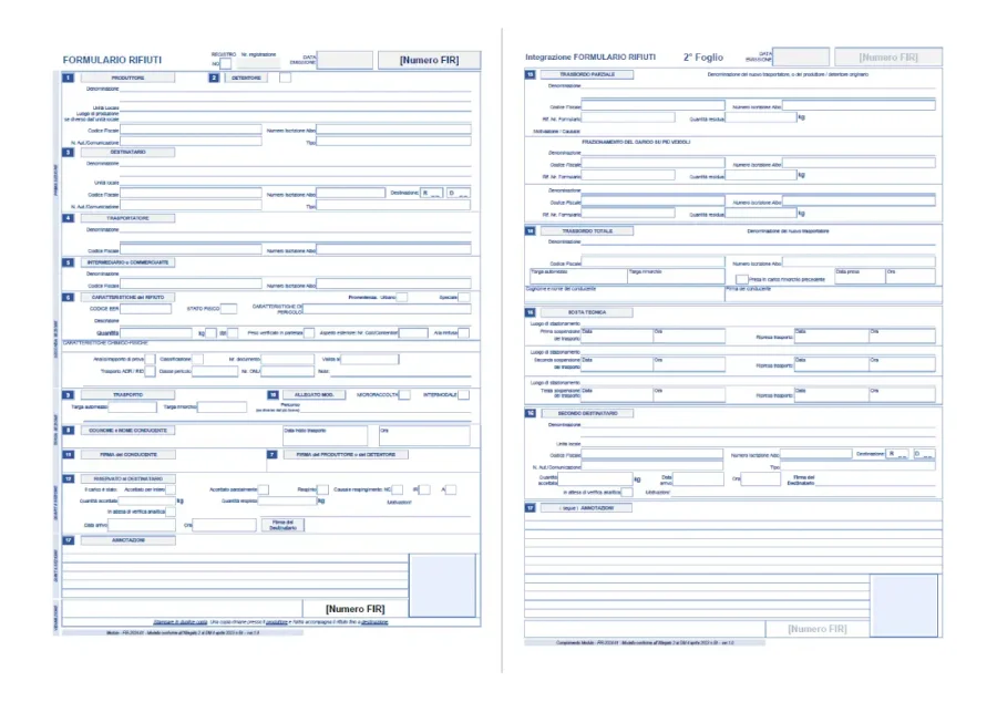 Nuovo Modello FIR Pagine 1 e 2