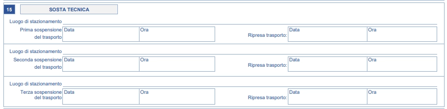 Compilazione della sezione sosta tecnica nuovo modello FIR